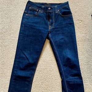 Nudie Jeans Selvedge Denim Dark Indigo Jeans W28 L34 Slim Fit